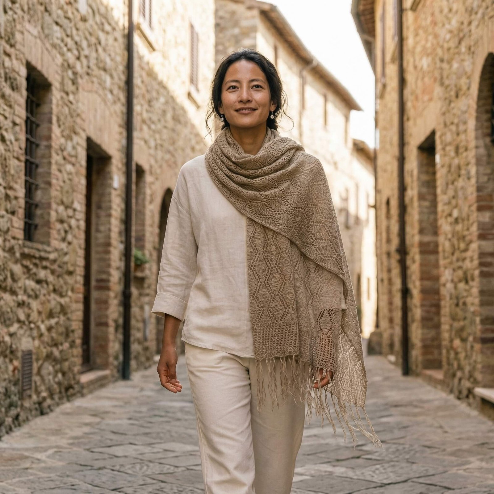 Folded natural fabric